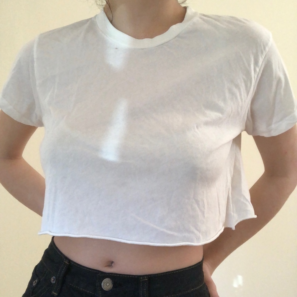 cute and cozy cropped brandy t shirt